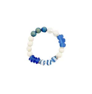 Stretch Bracelet - White Blue