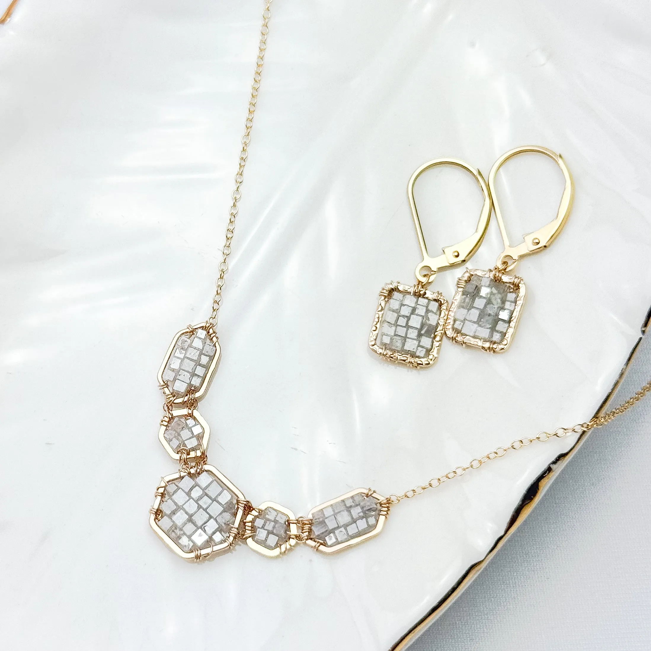 Stunning Raw Platinum Diamonds in Gold Jewelry