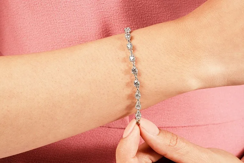 Sweetheart Chain Link Diamond Tennis Diamond Bracelet with 2.88 ct.(finished) 3.1mm