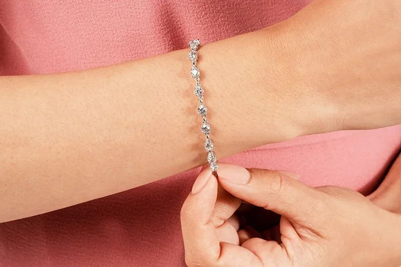 Sweetheart Chain Link Diamond Tennis Diamond Bracelet with 2.88 ct.(finished) 3.1mm