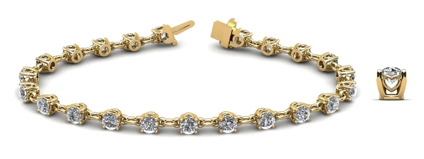 Sweetheart Chain Link Diamond Tennis Diamond Bracelet with 2.88 ct.(finished) 3.1mm