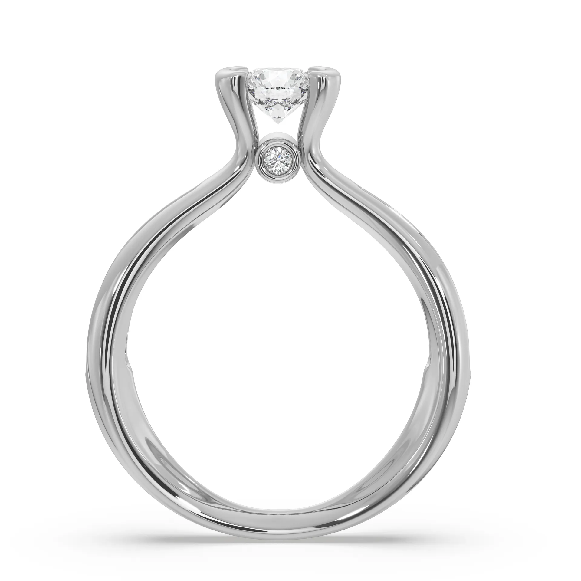 SY Women's Ring in Gold,Bezel Solitaire