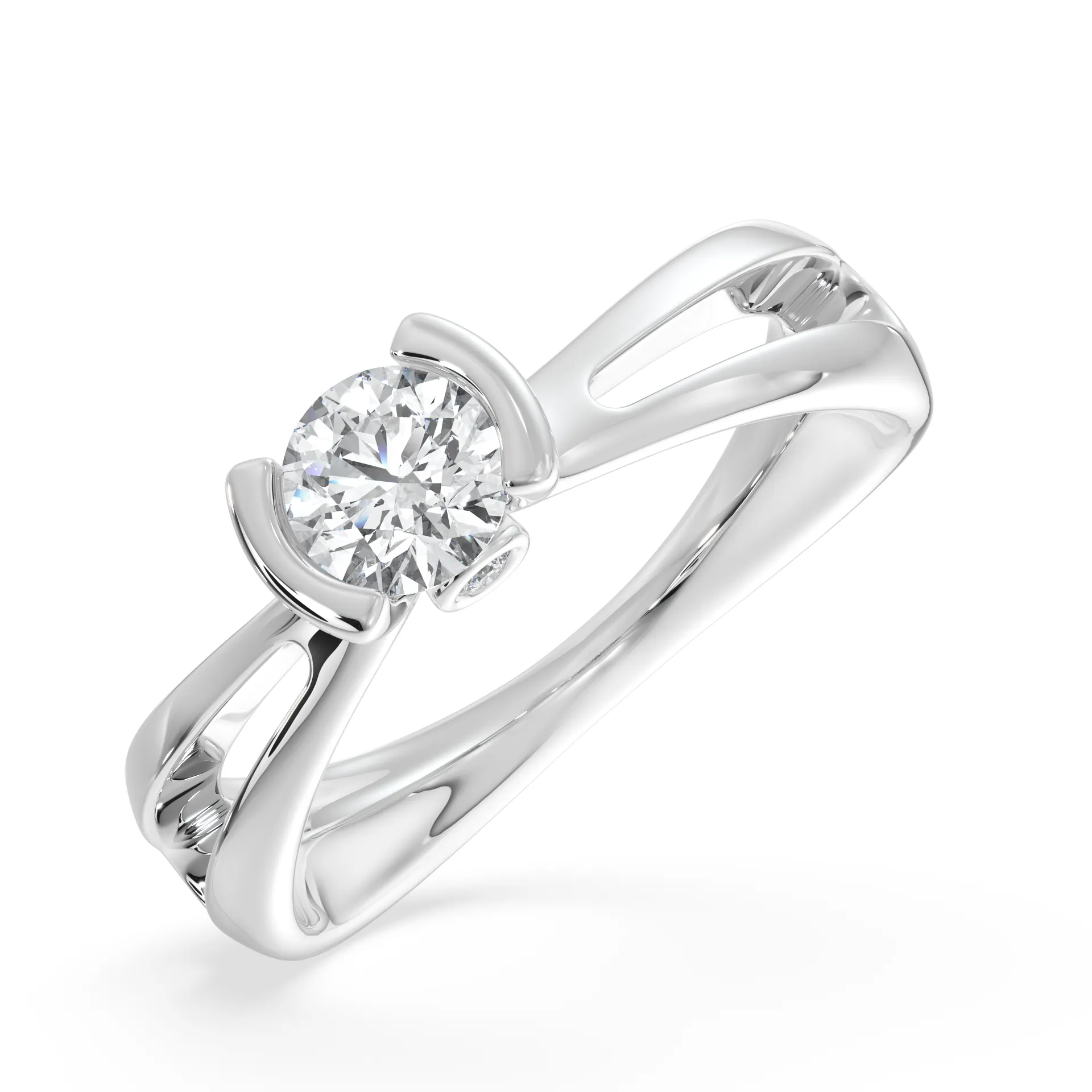 SY Women's Ring in Gold,Bezel Solitaire
