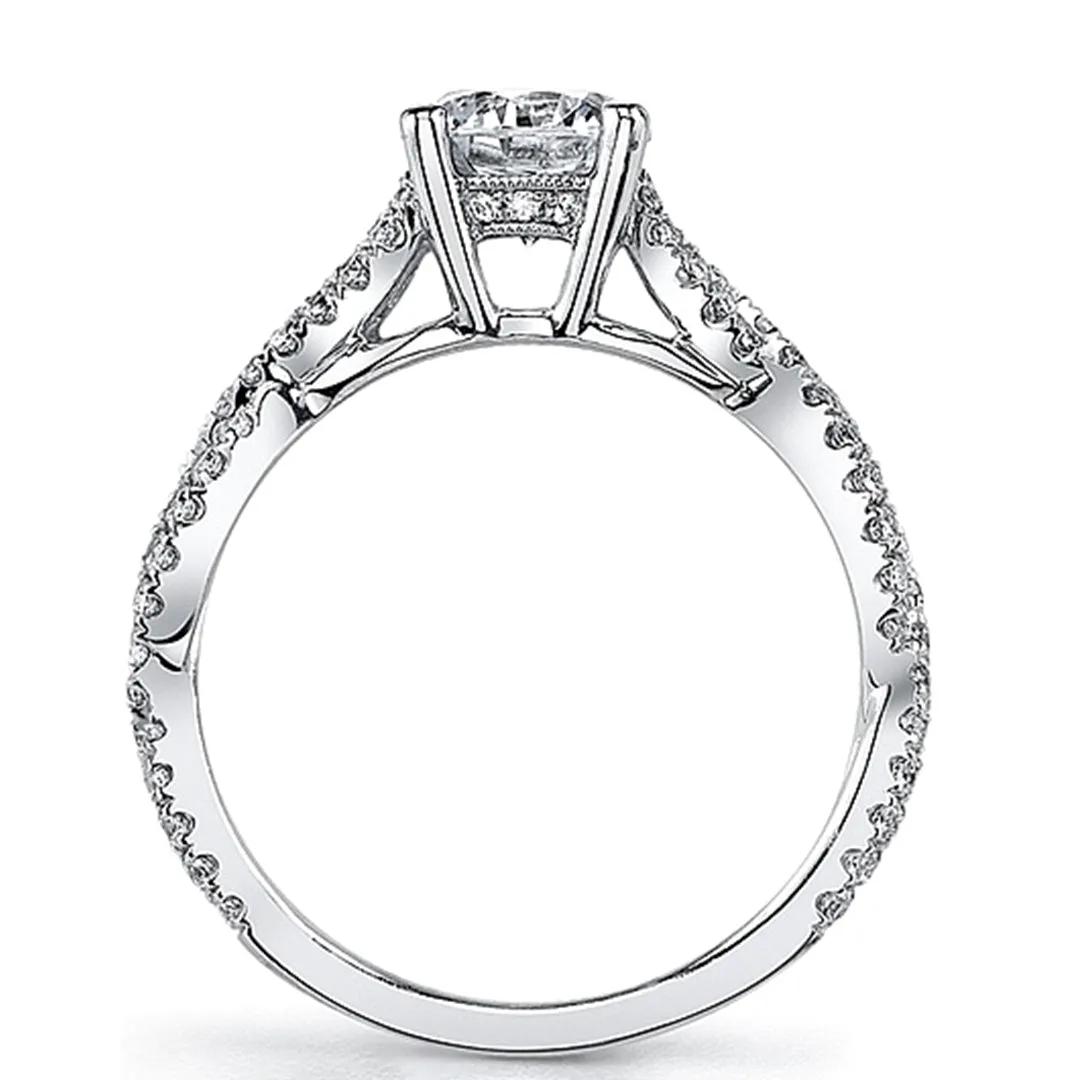 Sylvie Twist Shank Diamond Engagement Ring
