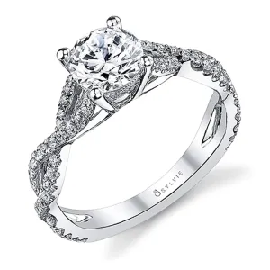 Sylvie Twist Shank Diamond Engagement Ring