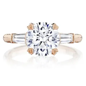 Tacori Halo Engagement Ring w/ Pave Set Diamonds