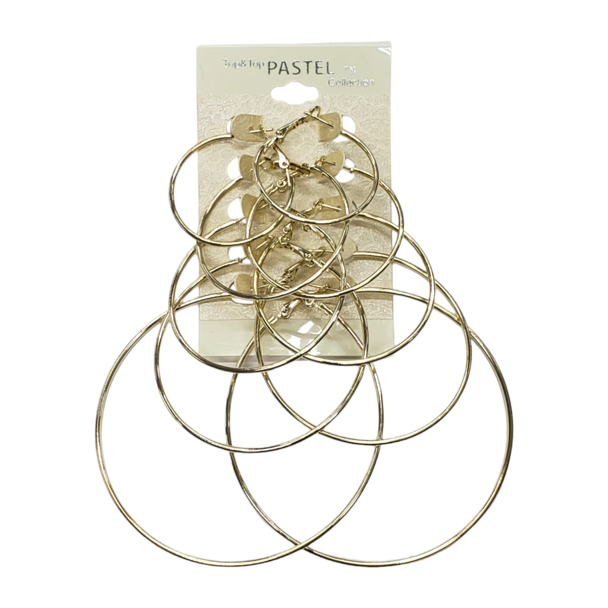 T&T Assorted Size Hoop Earrings (5 Pair)