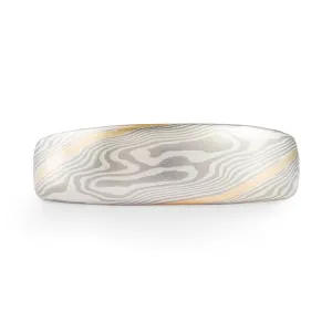 Tapered Twist Pattern Band in Ash Palette with Gold Stratum