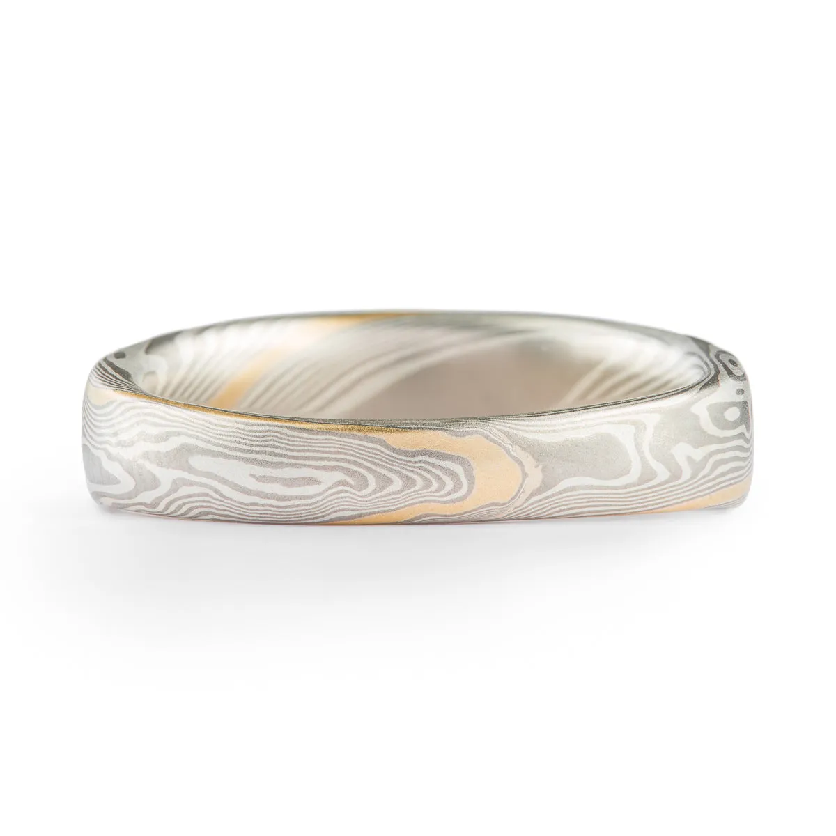 Tapered Twist Pattern Band in Ash Palette with Gold Stratum