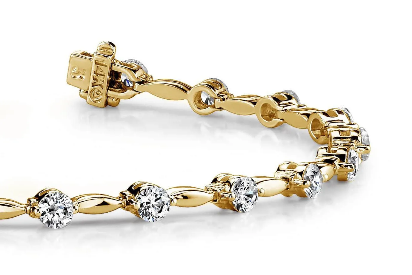 Teardrop Link Lab-Grown Diamond Bracelet with 2.07 ct.(finished) 2.8mm