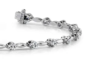 Teardrop Link Lab-Grown Diamond Bracelet with 2.07 ct.(finished) 2.8mm