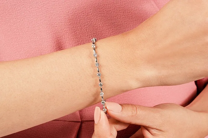 Teardrop Link Lab-Grown Diamond Bracelet with 2.07 ct.(finished) 2.8mm