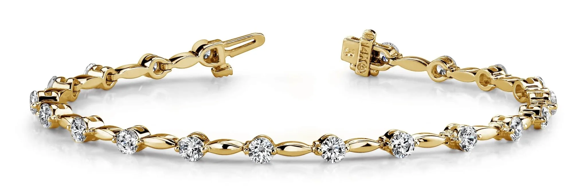 Teardrop Link Lab-Grown Diamond Bracelet with 2.07 ct.(finished) 2.8mm