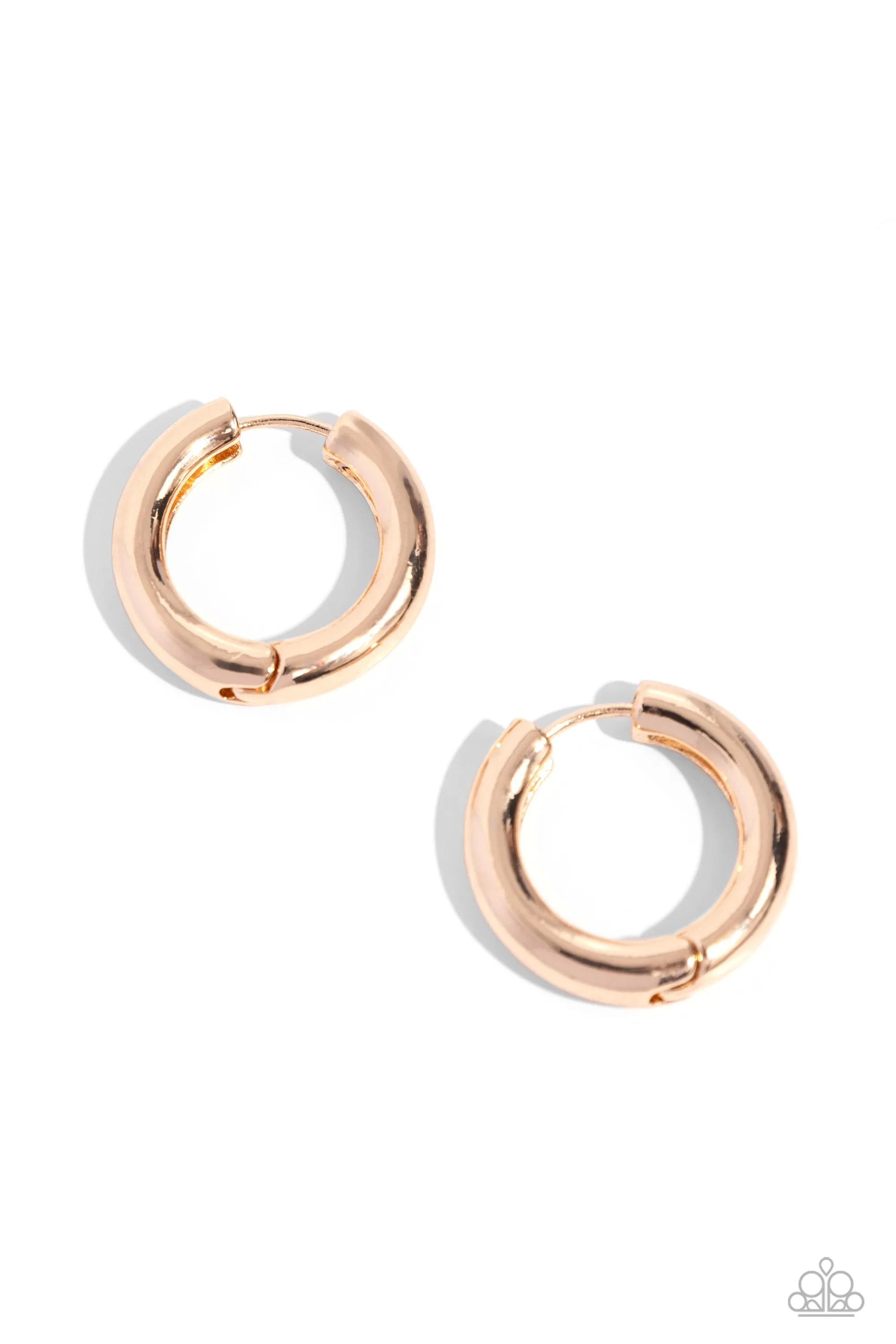 The New Classic - Gold - High Sheen Paparazzi Hinge Hoop Earrings
