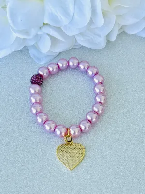 The Pearl Pave Heart Bracelet
