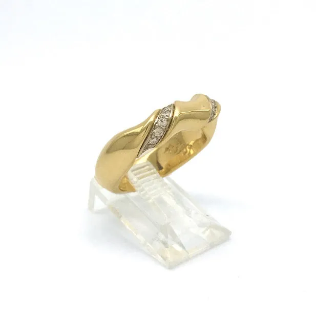 The Ring With a Twist with diamonds