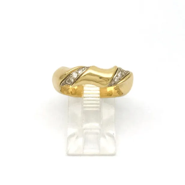 The Ring With a Twist with diamonds