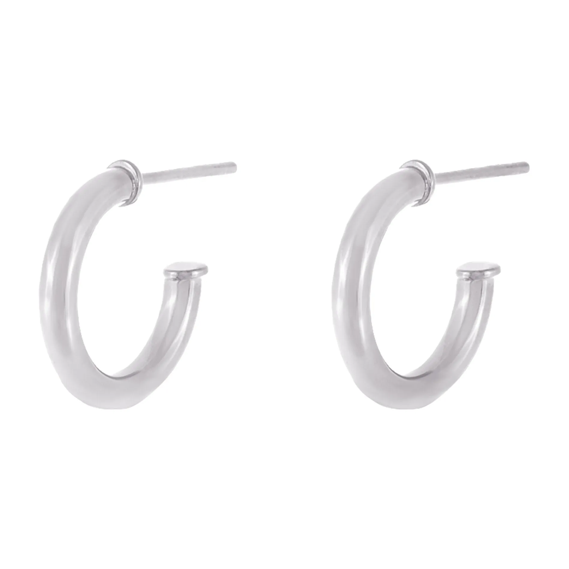 Thin Solid Hollow Hoop Earring