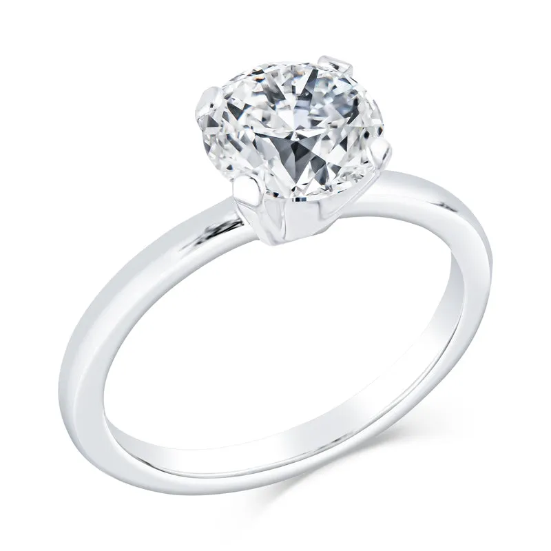 Thin Solitaire Engagement Rings