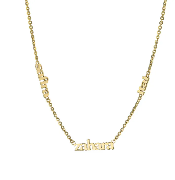 Three Name Necklace