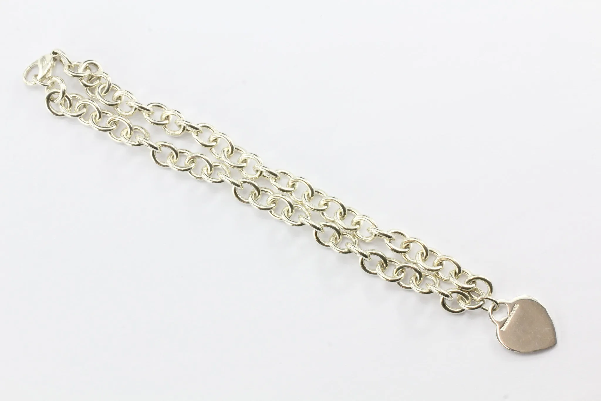 Tiffany & Co Sterling Silver Heart Tag Necklace 15.5"