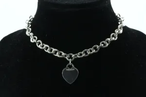 Tiffany & Co Sterling Silver Heart Tag Necklace 15.5"