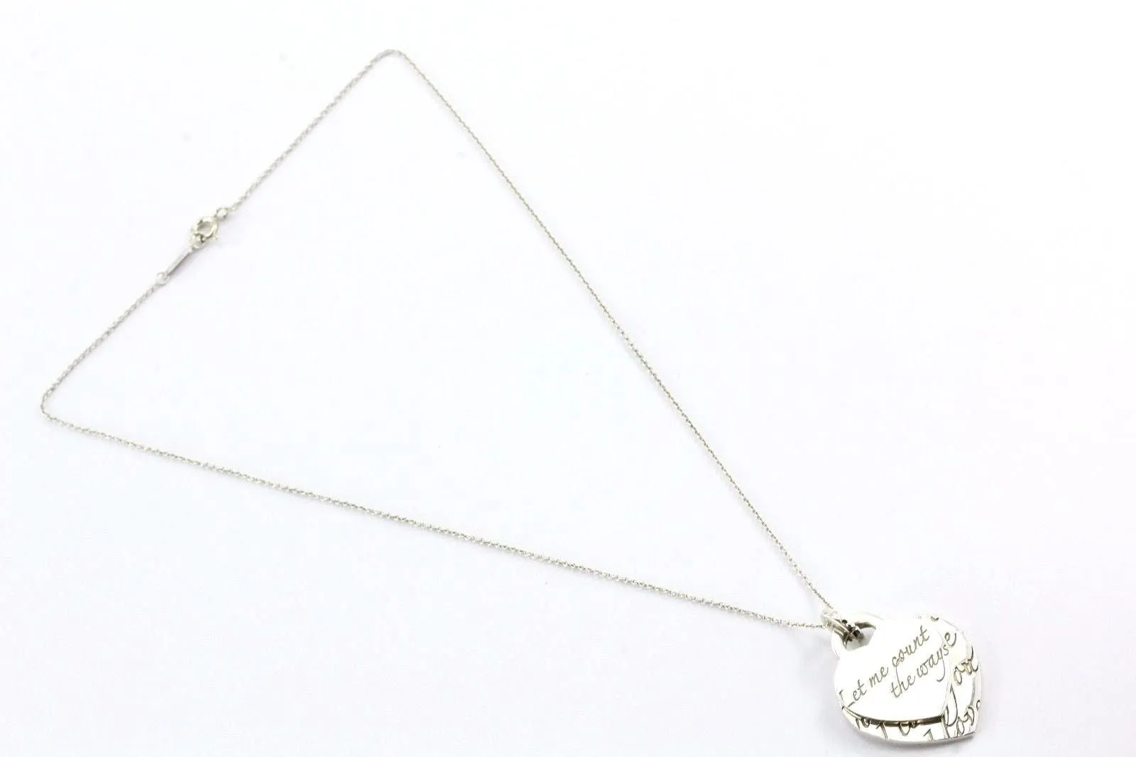 Tiffany & Co Sterling Silver I LOVE YOU LET ME COUNT Double Heart Tag Necklace