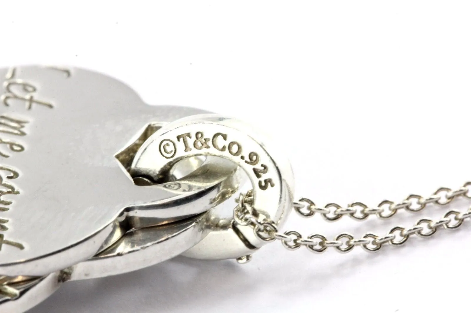 Tiffany & Co Sterling Silver I LOVE YOU LET ME COUNT Double Heart Tag Necklace