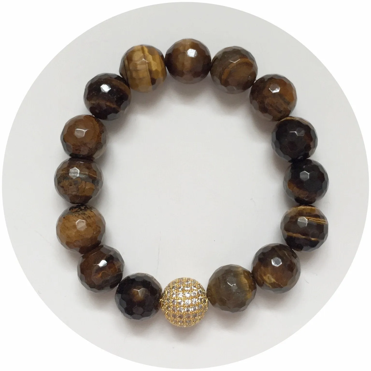 Tiger Eye with Micro Pavé Gold