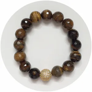 Tiger Eye with Micro Pavé Gold