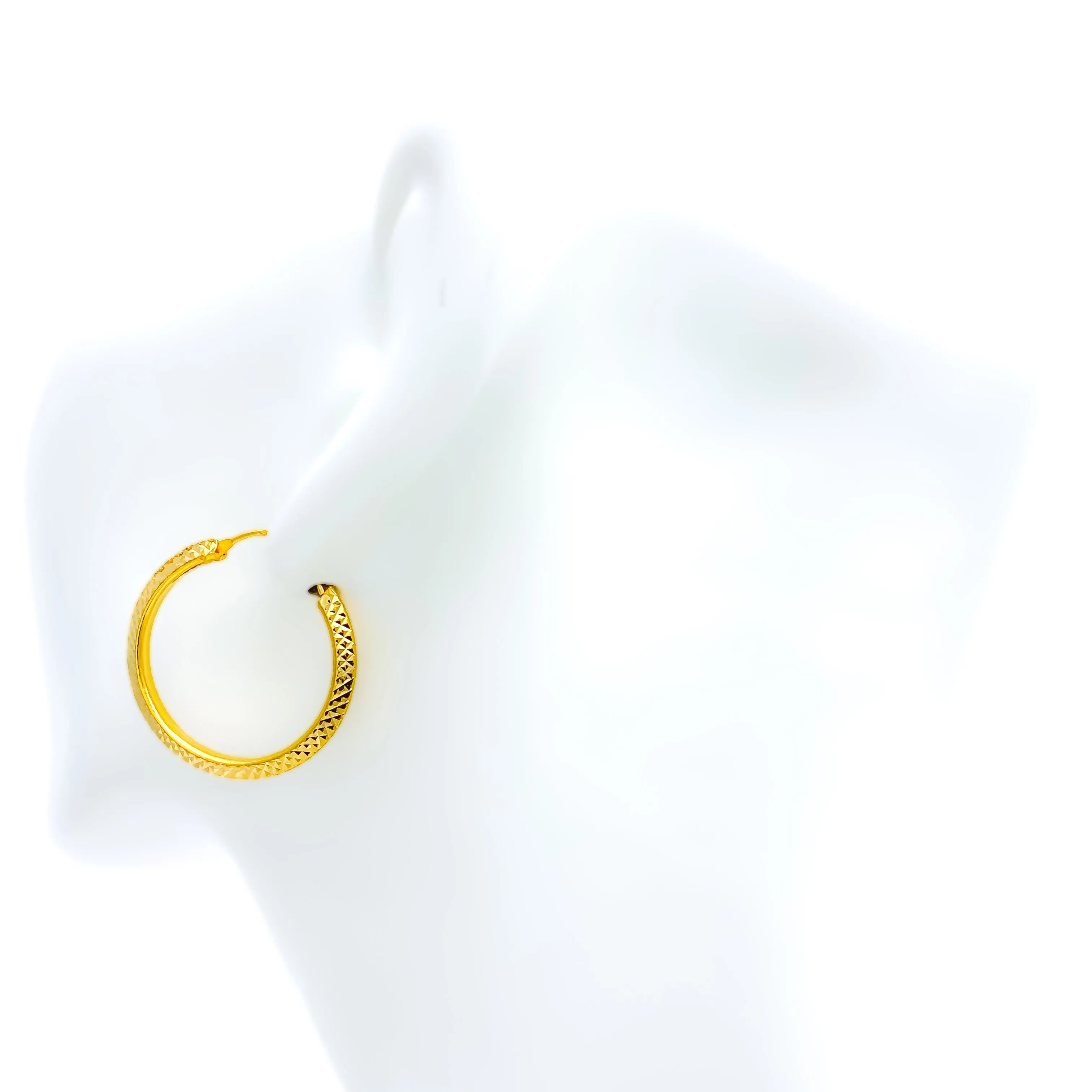 Timeless Faceted 22k Gold Hoop Earrings