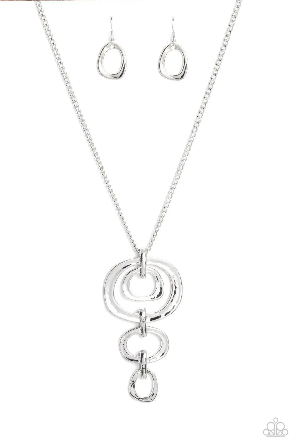 Tranquil Trickle - Silver Necklace Set