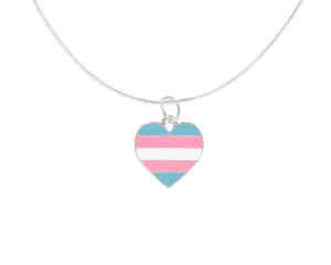 Transgender Heart Charm Necklaces