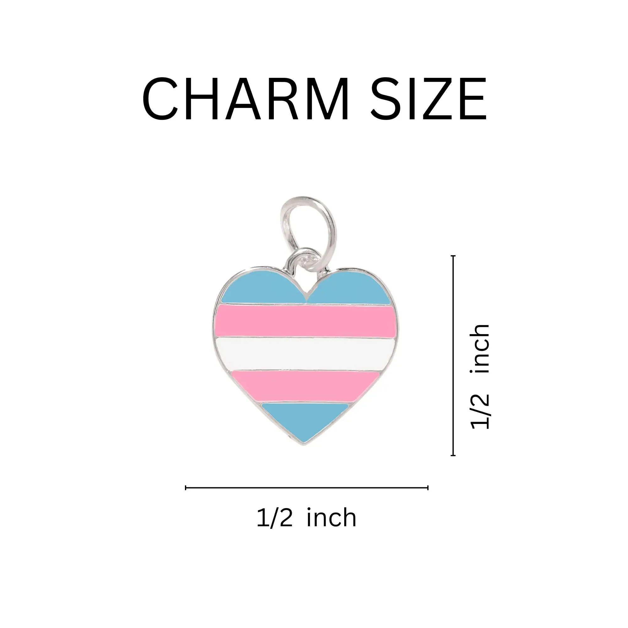 Transgender Heart Charm Necklaces
