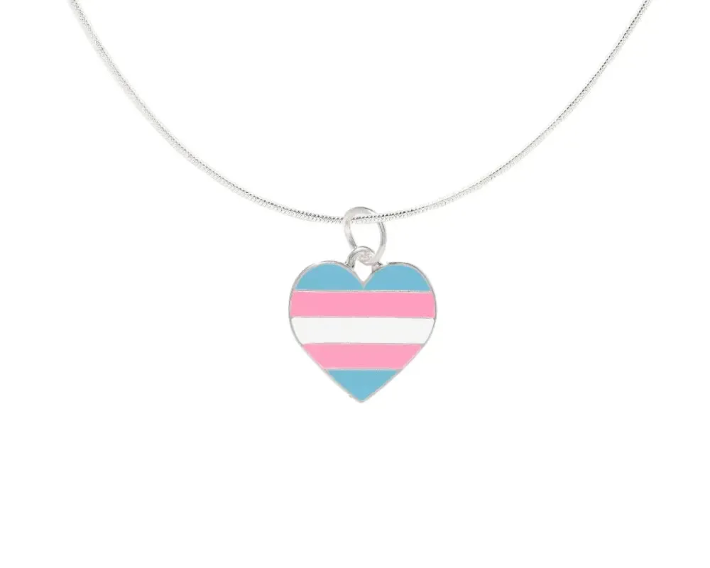 Transgender Heart Charm Necklaces