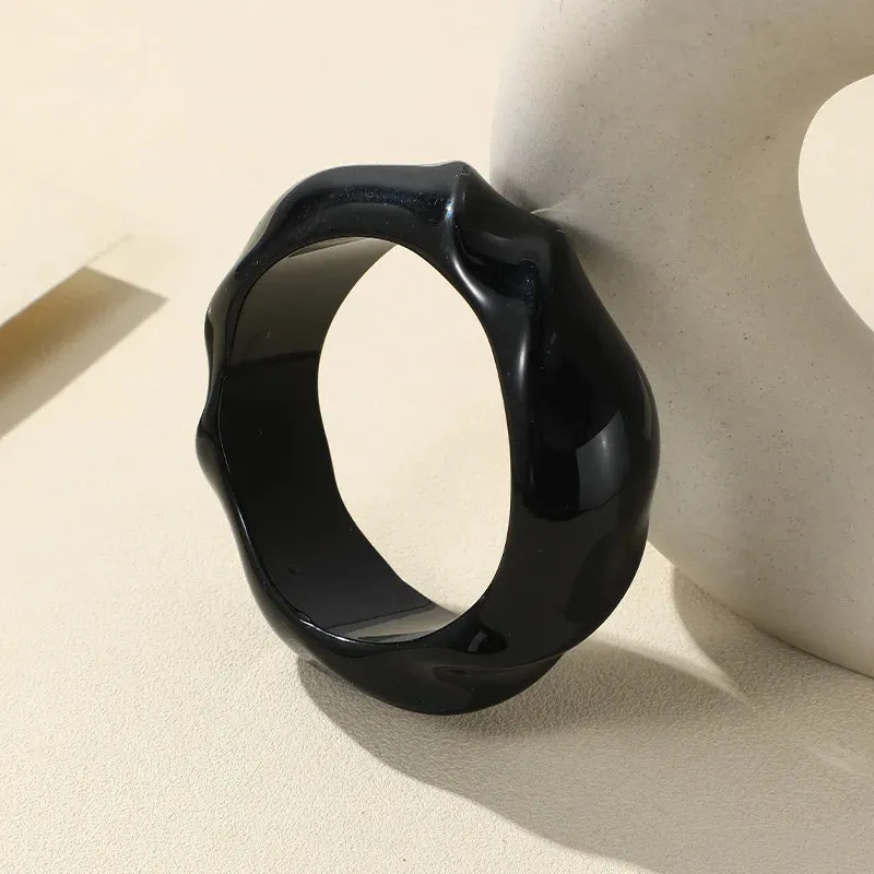 Transparent Resin Acrylic Bangles For Women Geometry Round Bangle Bracelets Charm Thick Simple Party Hand Jewelry