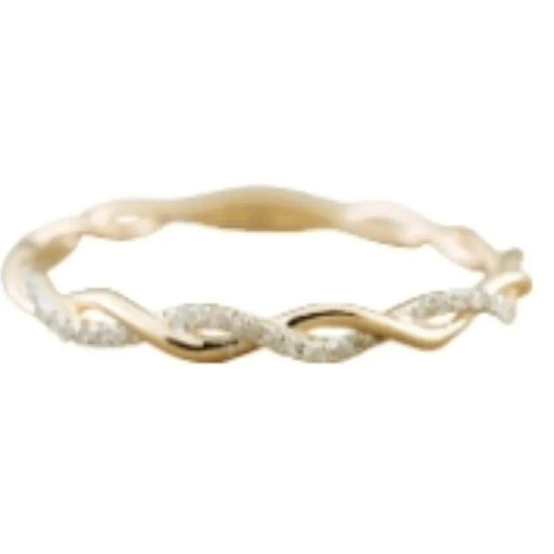 Trendy Twist Rings Women Wedding Bands Minimalist Bridal Jewelry