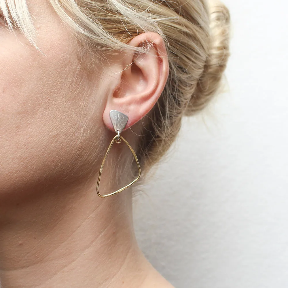 Triangle with Triangle Rings Post Earrings