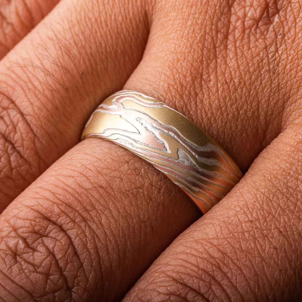 Tricolor 18kt Fire Palette Twist Pattern Ring