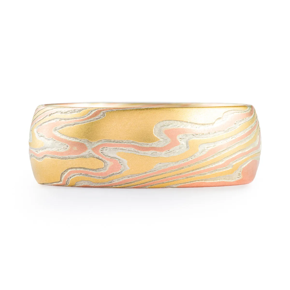 Tricolor 18kt Fire Palette Twist Pattern Ring