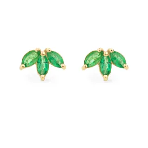 Trio Emerald Stud Earrings