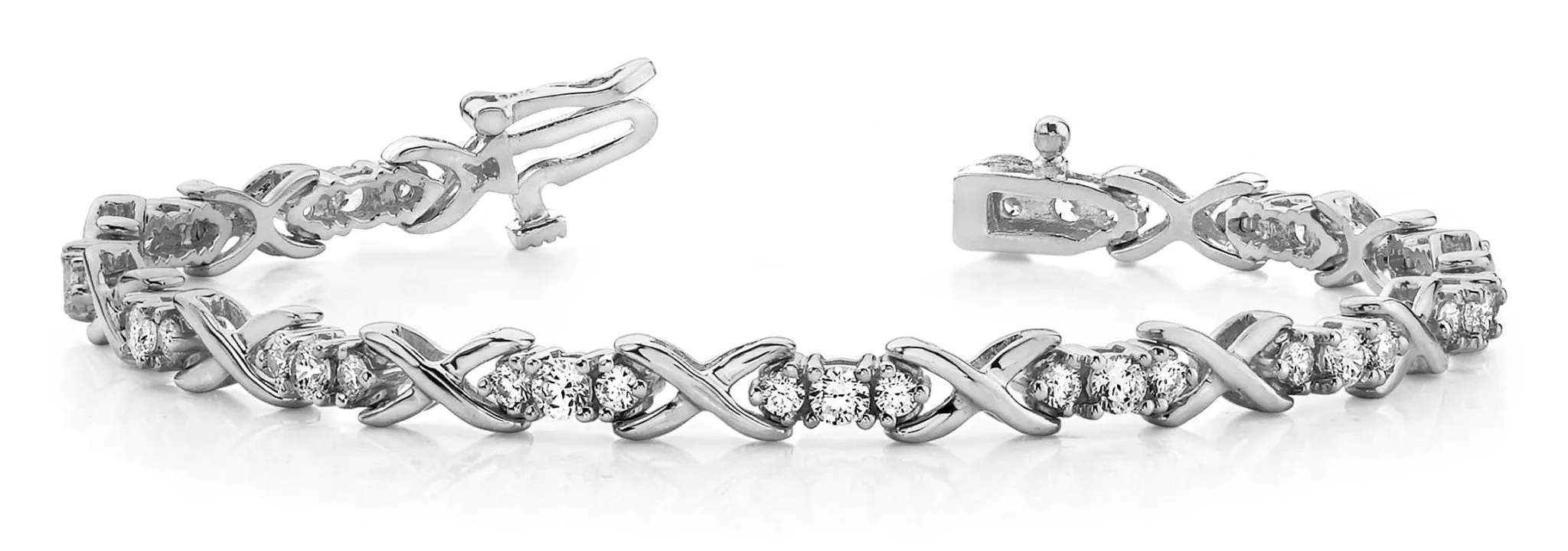 Triple Diamond X Link Diamond Bracelet with 2.47 ct.(finished) 2.2mm, 3.1mm