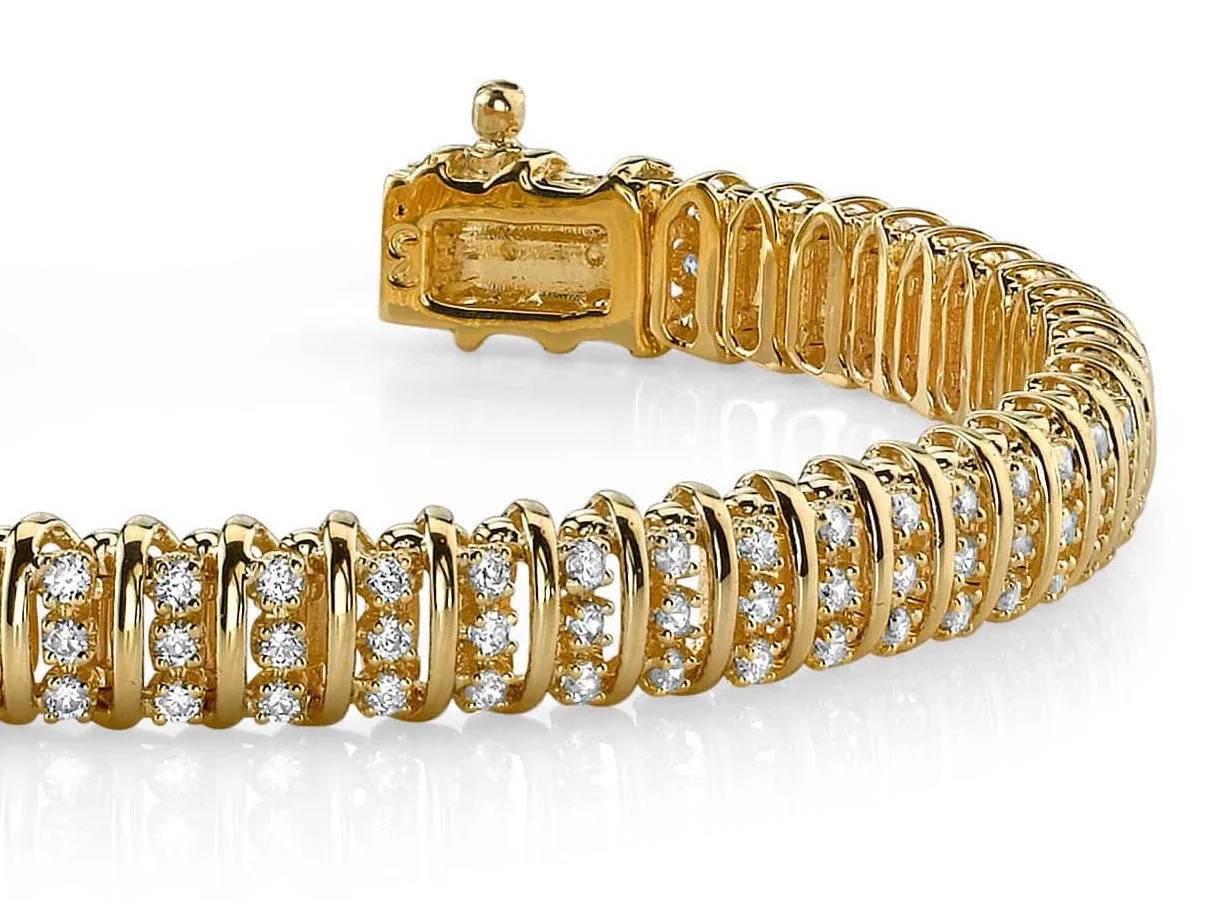 Triple Illusion Lab-Grown Diamond Bracelet with 2.97 ct.(finished) 1.5mm