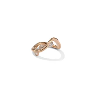 Twist and Half Moon Ring - Diamond