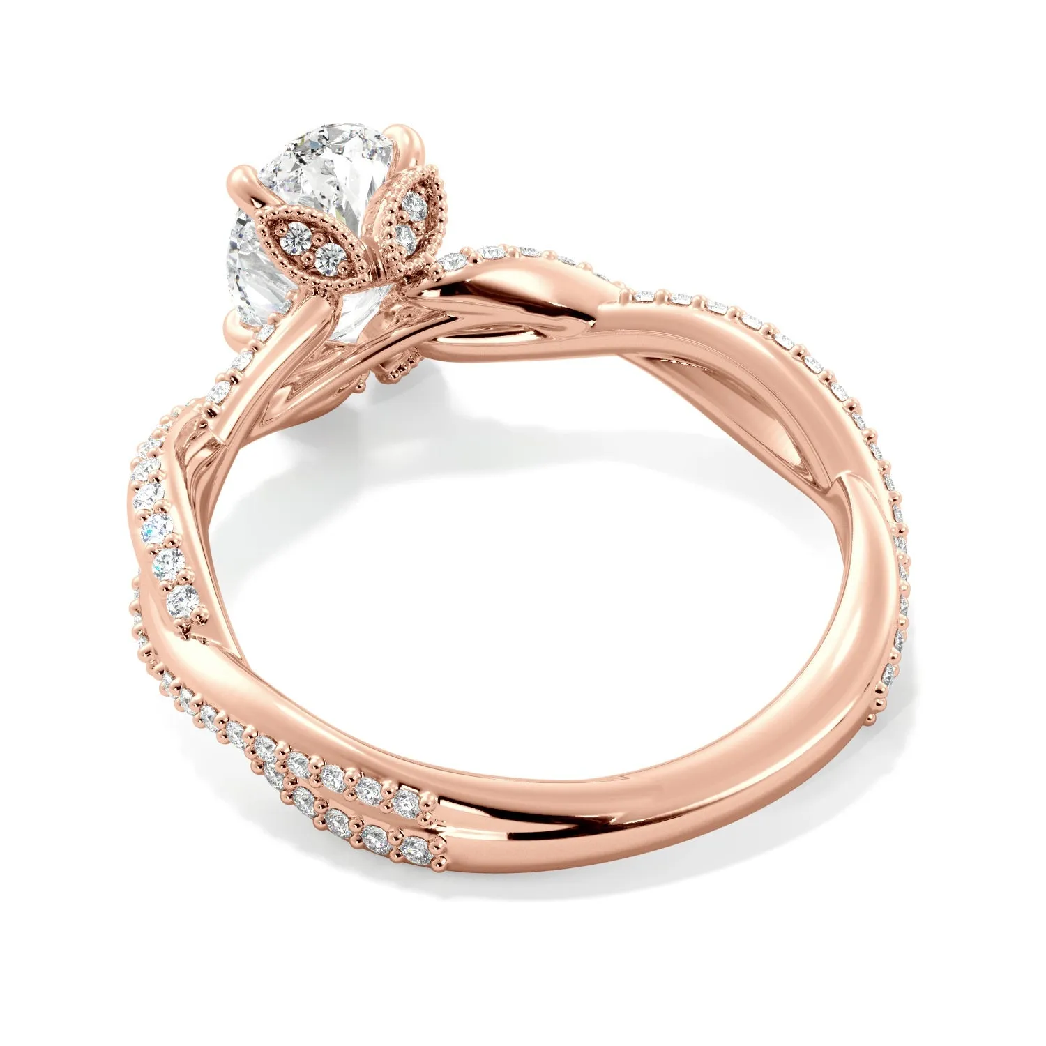 Twist Hidden Accent Custom Engagement Ring