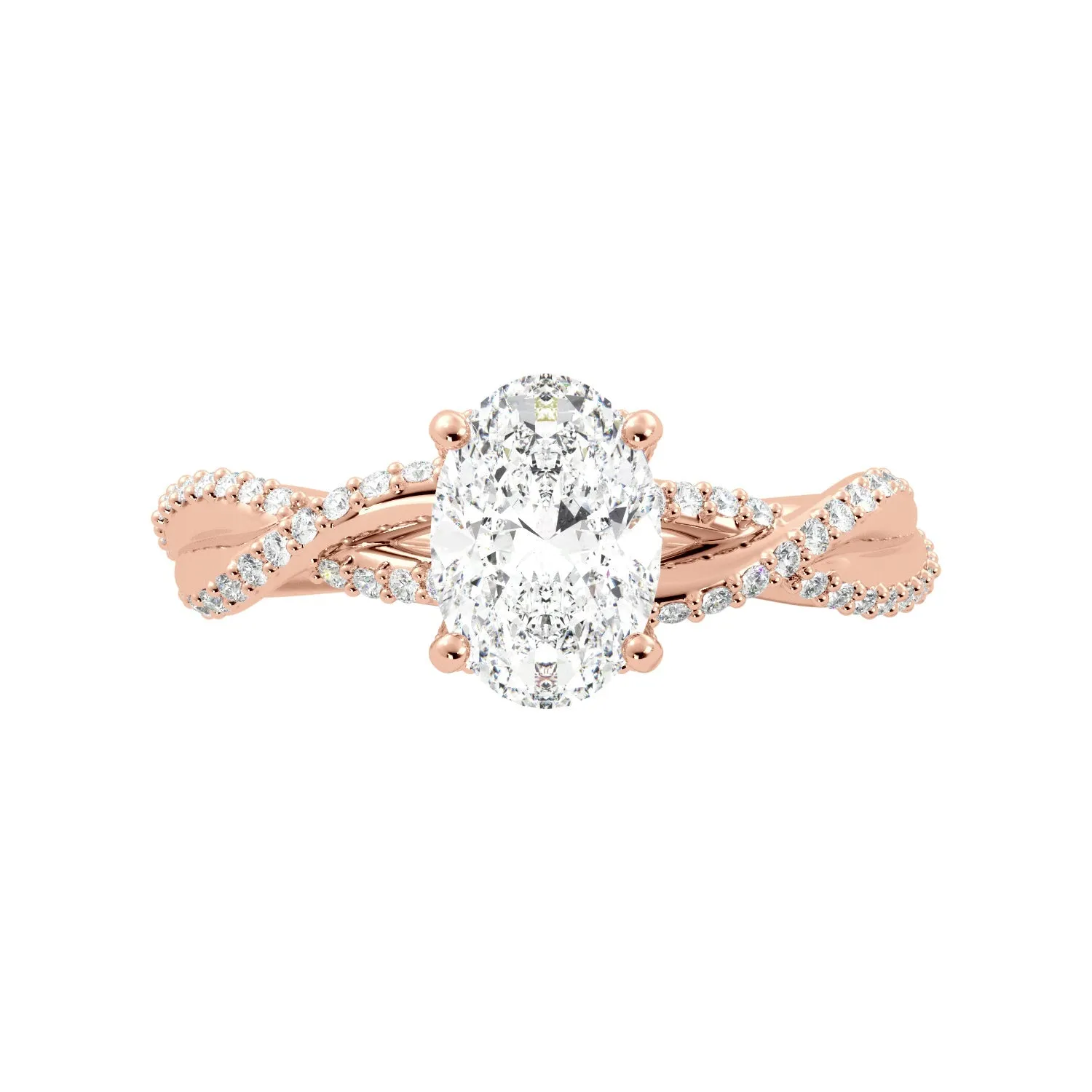 Twist Hidden Accent Custom Engagement Ring