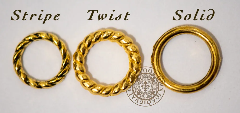 Twist Lacing Ring Gold- Set of 20