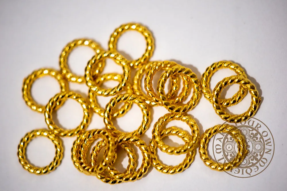 Twist Lacing Ring Gold- Set of 20