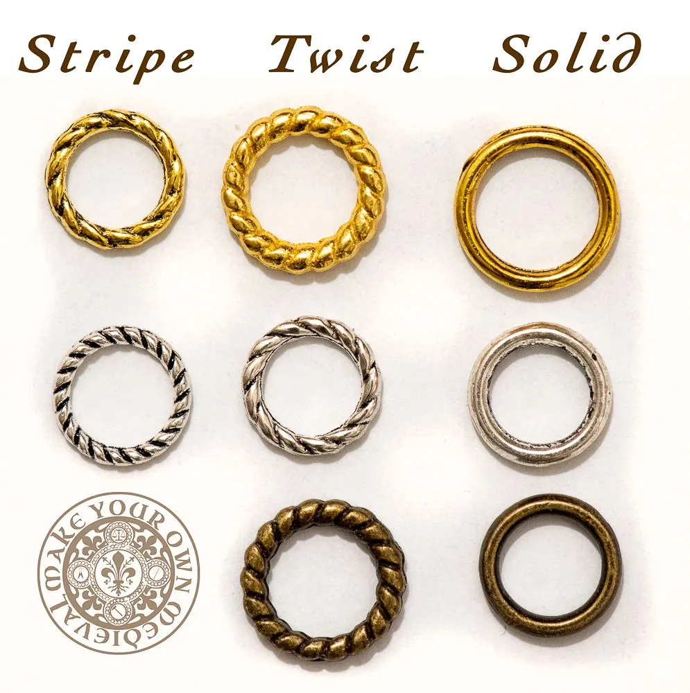 Twist Lacing Ring Gold- Set of 20