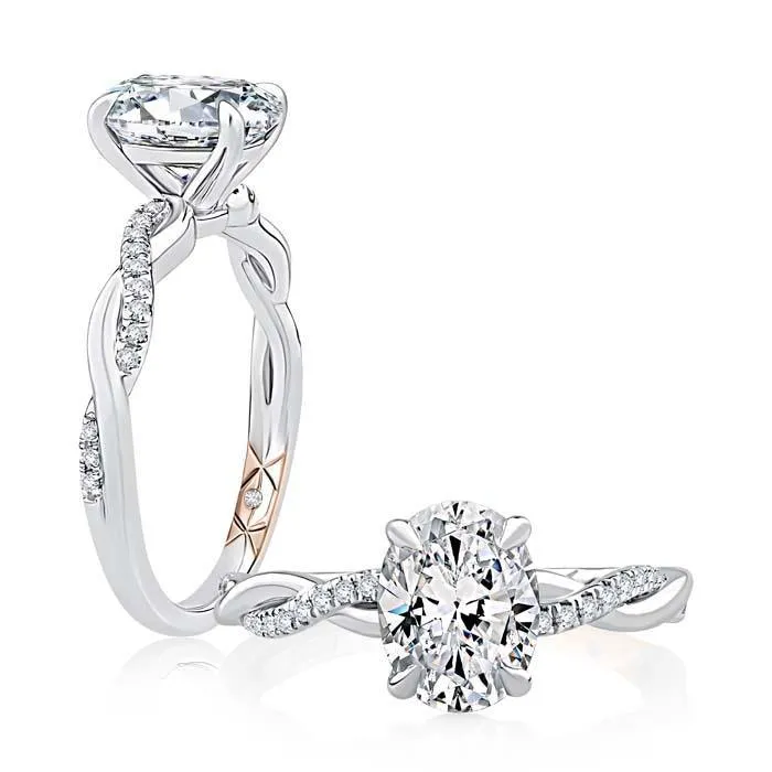 Twist Semi Mount in 14K White Gold